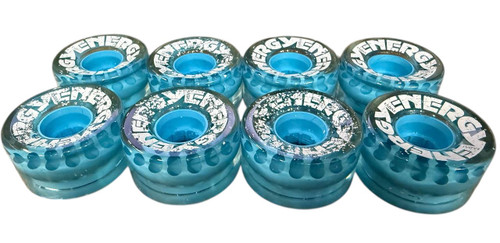  Riedell Skates Radar Energy 57mm Outdoor Skate Wheels (Refurbished, Clear Blue,Set of 8)