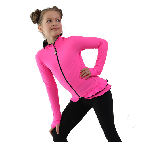 Special Deal - IceDress Figure Skating Jacket - Thermal - Minx (Hot Pink with Black, Size CM)