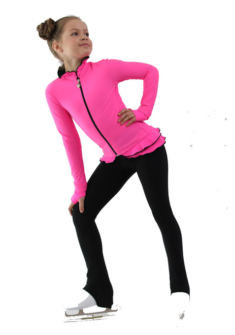 Special Deal - IceDress Figure Skating Jacket - Thermal - Minx (Hot Pink with Black, Size CM)