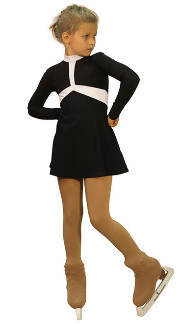 IceDress Figure Skating Outfit - Thermal - Arabesque (Black and White)