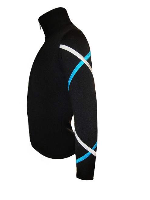 Criss Cross Fleece Ice Skating Jacket  Silver/Turquoise XJ411 3rd view