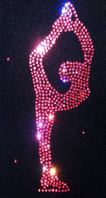 Black ice Skating Jacket with Pink Crystals "Bielmann" rhinestone applique 2nd view