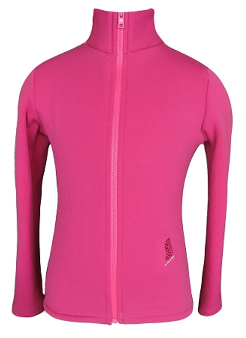 Pink Ice Skating Jacket with "Skate with Ornament" applique 3rd view