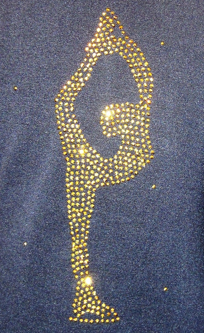 Figure Skating Jacket by Ice Fire - Gold crystals Biellmann applique 2nd view