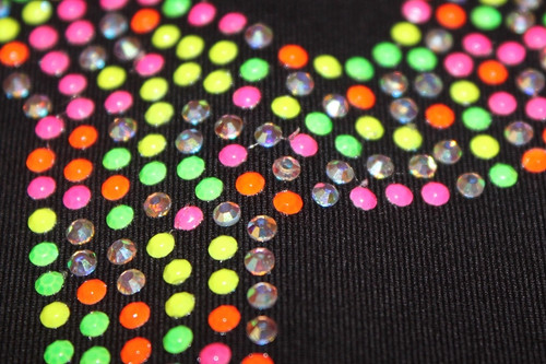 Ice Skating Jacket with Neon Rhinestuds  "Biellmann" applique 2nd view