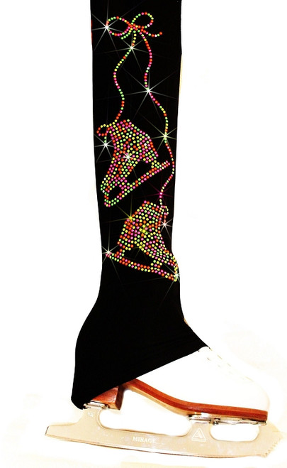 Ice Skating Pants with "Neon Pair of Skates" rhinestuds design