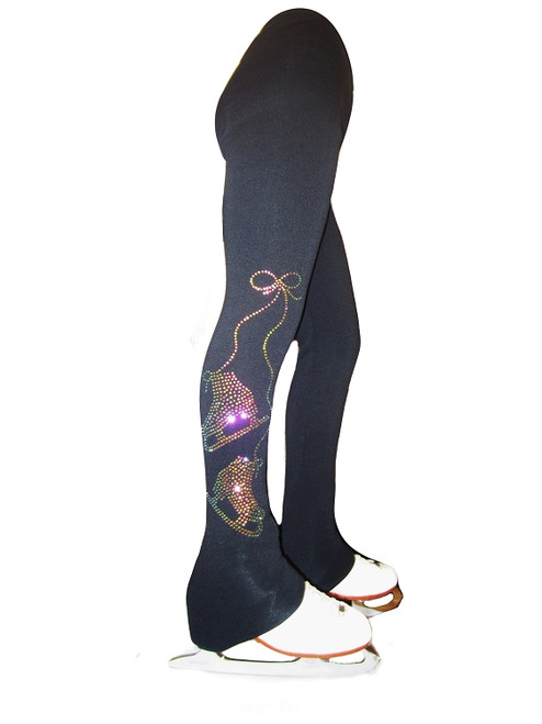 Figure Skating Pants with Vitrail  "Pair of Skates" applique