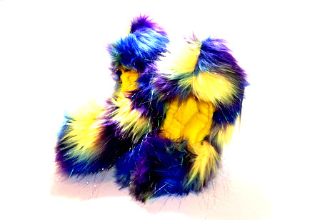 Crazy Fur Soakers - 03GCF - Glitter Crazy Fur - Yellow, Blue & Purple