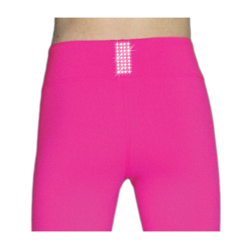 ChloeNoel PS735 Solid Over-the-hill Skate Elite Figure Skating Pants with Front Pocket  and Swarovski Crystal Block 6th view