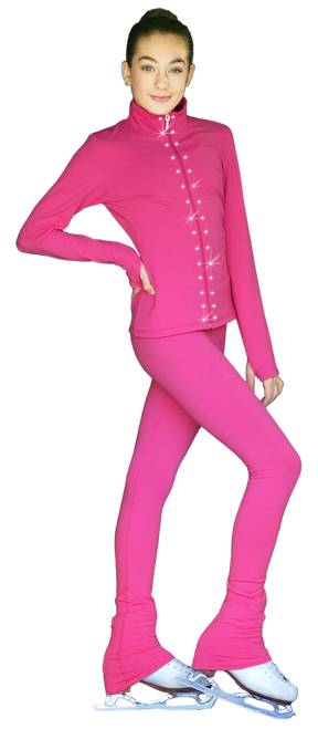 ChloeNoel PS735 Solid Over-the-hill Skate Elite Figure Skating Pants with Front Pocket  and Swarovski Crystal Block 5th view