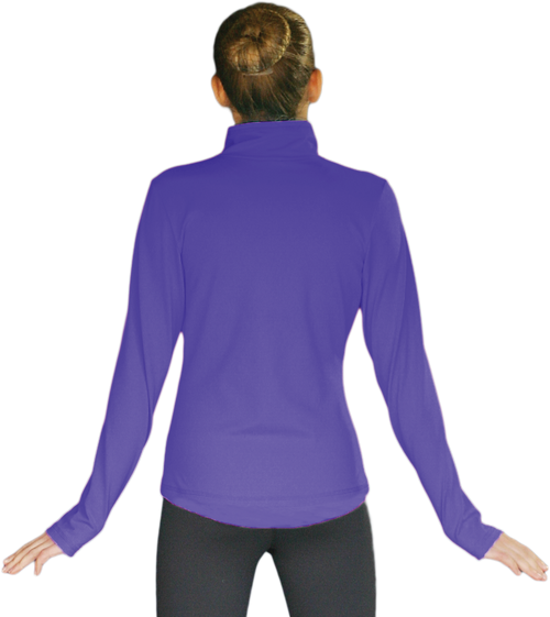 ChloeNoel JT811 Solid  Fleece Fitted  Elite Figure Skating Jacket w/ Thumb Holes 4th view