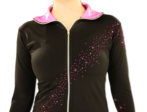 Kami-So Figure Skating Jacket -  Crystal Spiral Pink 2nd view