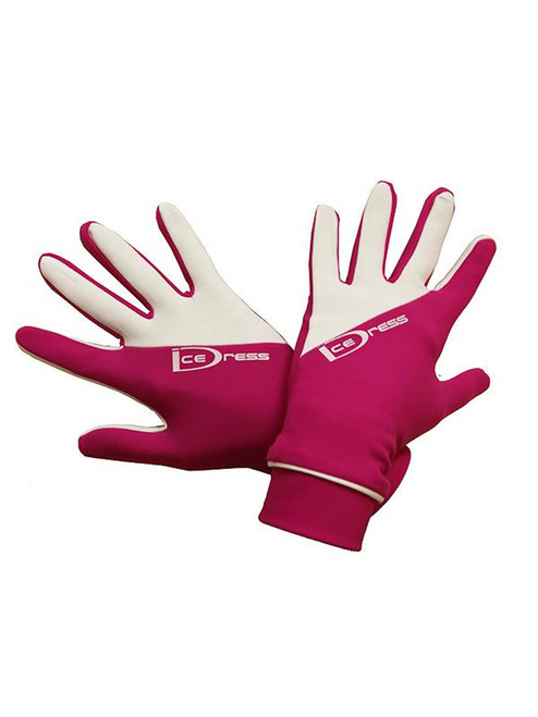 Icedress - Two Color Thermal Figure Skating Gloves "IceDress-Sport" (Fuchsia and White) 2nd view