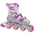Roller Derby - V-Tech 500 Girls Size Adjustable Inline Skates Grey Purple (Large 6-9)
