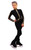 IceDress Figure Skating Outfit - Thermal - Arabesque 2 (Black with Gold Line)
