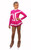 IceDress Figure Skating Outfit - Thermal -Choctaw ( Fuchsia with White Line)