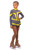 IceDress Figure Skating Outfit - Thermal -Choctaw (Gray with Yellow Line)