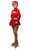 IceDress Figure Skating Outfit - Thermal - Bows (Red and White)