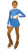 IceDress Figure Skating Outfit - Thermal - Oriental-2 (Blue and White)