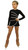 IceDress Figure Skating Dress-Thermal -  Grace (Black with White  Line)