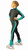 IceDress Figure Skating Outfit - Thermal -Bracket (Grey with Mint Line)