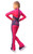 IceDress Figure Skating Outfit - Thermal - Jump (Raspberry with Gray-Blue stripes)