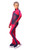 IceDress Figure Skating Outfit - Thermal - Jump (Raspberry with Gray-Blue stripes)