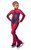 IceDress Figure Skating Outfit - Thermal - Jump (Raspberry with Gray-Blue stripes)