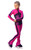 IceDress Figure Skating Outfit - Thermal - Jump (Fuchsia with Gray-Blue stripes)