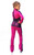 IceDress Figure Skating Outfit - Thermal - Jump (Fuchsia with Gray-Blue stripes)