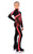 IceDress Figure Skating Outfit - Thermal - Jump (Black with Coral stripes)