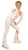 IceDress Figure Skating Pants -Euler (White and Coral)