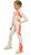 IceDress Figure Skating Pants -Euler (White and Coral)