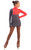 IceDress Figure Skating Dress - Thermal - IceFashion (Light Grey and Hot Coral) 2nd view