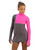 IceDress Figure Skating Dress - Thermal - IceFashion (Light Grey and Hot Pink) 2nd view