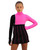 IceDress Figure Skating Dress - Thermal - IceFashion (Black with Hot Pink) 2nd view