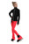 IceDress Figure Skating Pants - Thermal - Disco Dance (Black with Hot Coral)