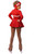 IceDress Figure Skating Outfit - Thermal - Bows (Red and White)