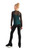 IceDress - Figure Skating Two-Layer Top : Mesh Long  Sleeve with Cami Top (Black and Turquoise)