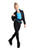 Icedress - Thermal Figure Skating Outfit "Trio" - Cropped Jacket/ Top/ High-Waisted Legging (Black and Blue)