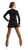 IceDress - Thermal Figure Skating  Outfit - "Meridian" (Black with Pink, Longsleeve and Skirt)