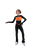 IceDress - Thermal Figure Skating  Outfit - "Art" (Black with Hot Orange)