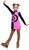 IceDress Figure Skating Sundress - Thermal - Harlequin (Black with Hot Pink)