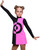 IceDress Figure Skating Sundress - Thermal - Harlequin (Black with Hot Pink)