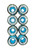  Riedell Skates Radar Energy 57mm Outdoor Skate Wheels (Refurbished, Clear Blue,Set of 8)