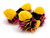 Figure Skating Furry Soakers -CF26 - Yellow Fuzzy Fur with Hot Pink, Yellow and Black
