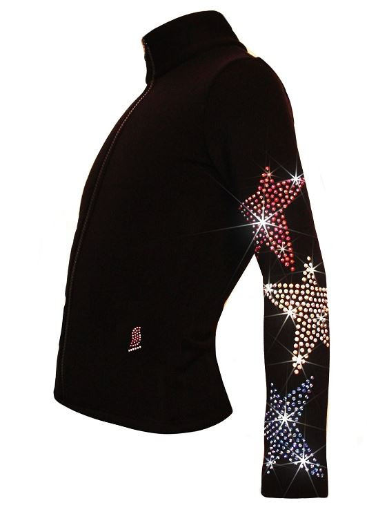 Figure Skating Jacket - Stars Trio rhinestones applique