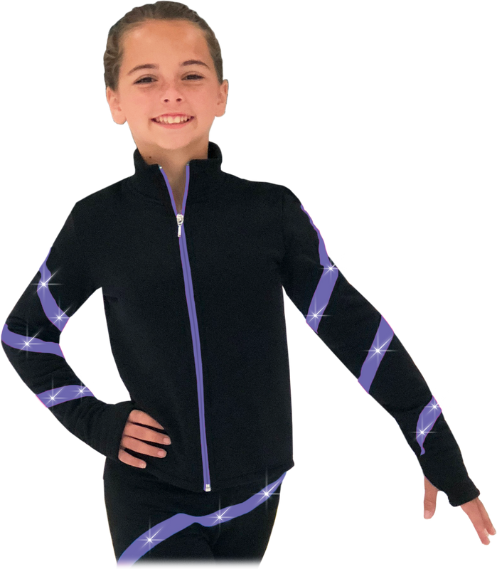 Chloe Noel JS106P Elite Polartec Spiral Fleece Figure Skating Jacket with Crystals