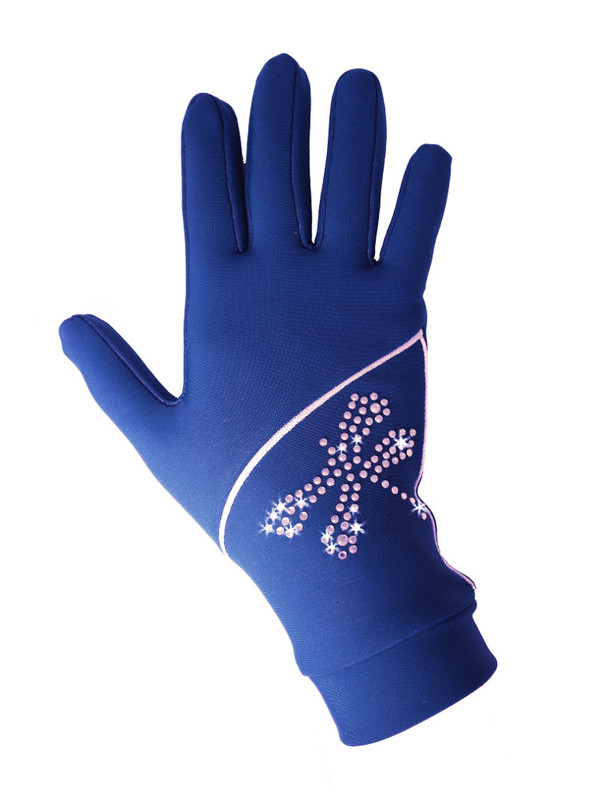 Icedress - Thermal Figure Skating Gloves Shine (Cornflower with Rhinestones)