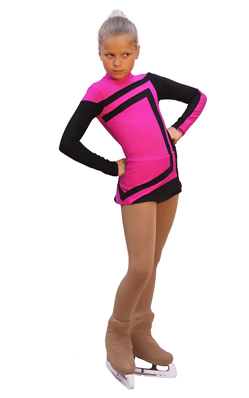 IceDress Figure Skating Dress-Thermal - Avangard (Fuchsia with Black )